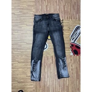 King Maker Dark‎ Gray distressed jean size 34 straight leg